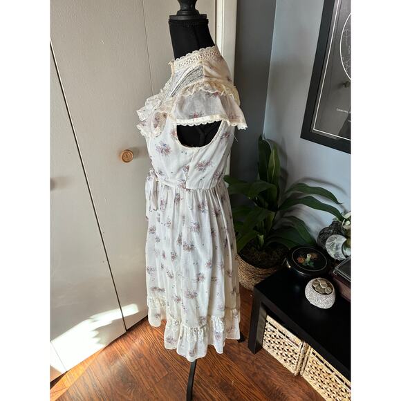 Vintage 70s Gunne Sax Jeunes Filles by Jessica Prairie Dress Size 14 Floral RARE - Picture 8 of 13